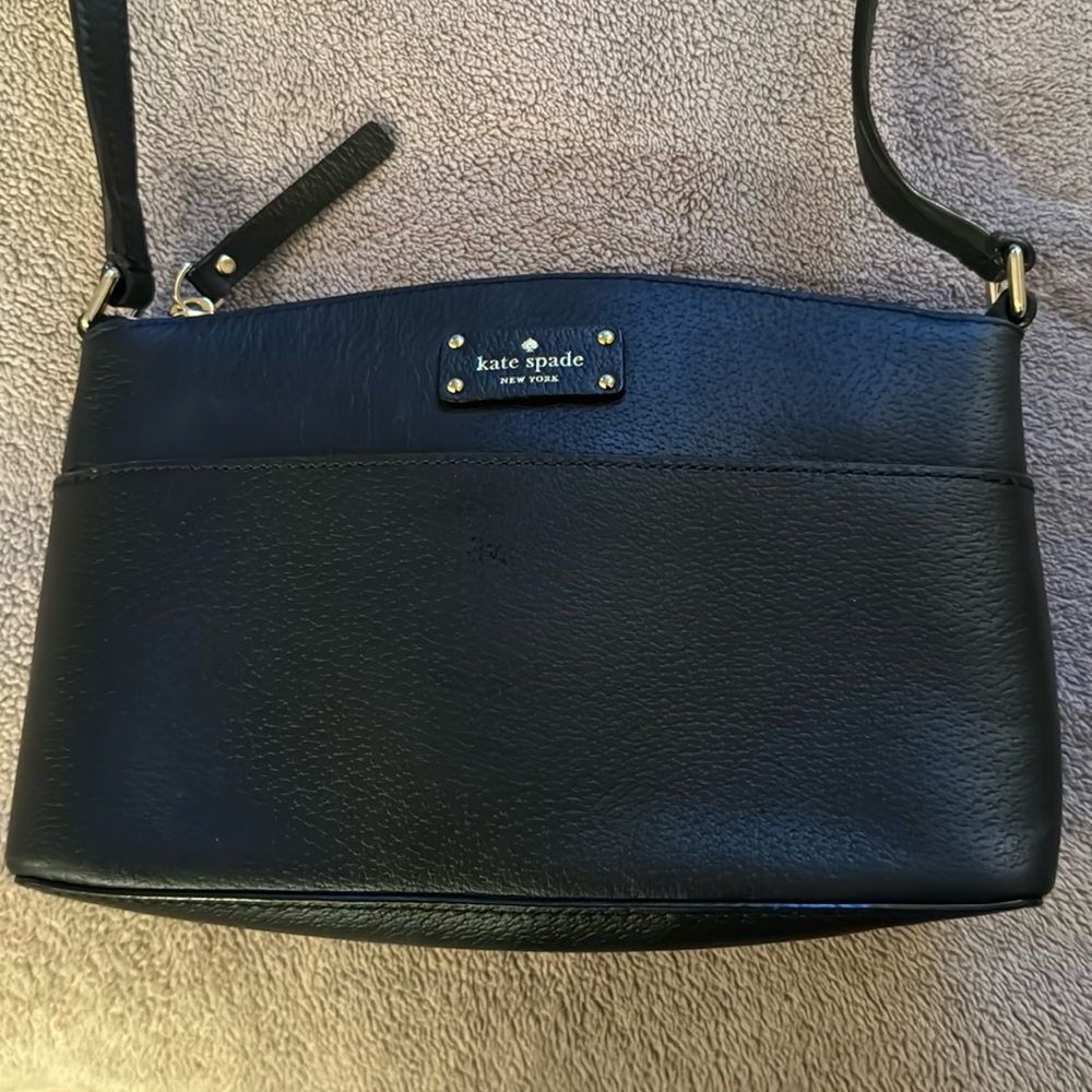 Kate spade black 100% leather cross body bag